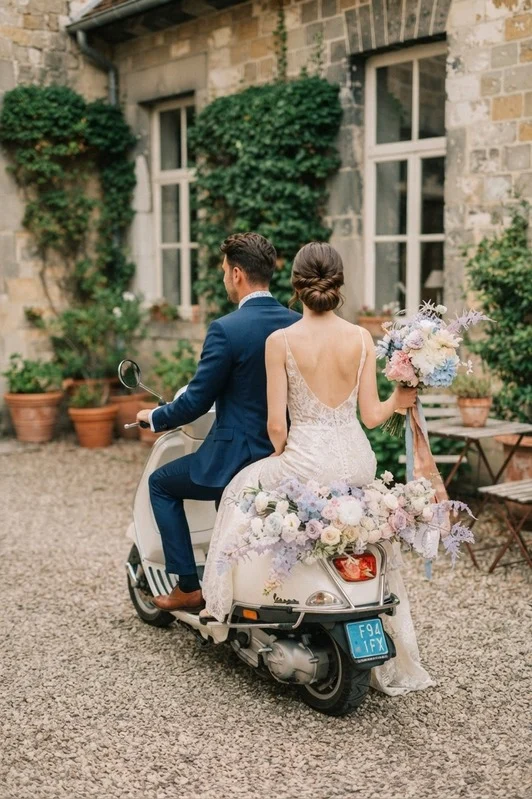 Gli sposi in Vespa