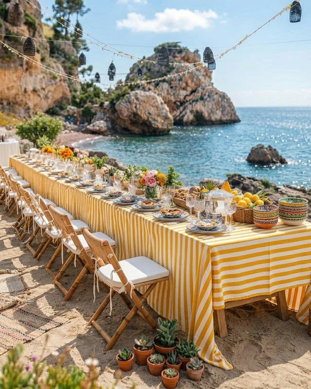 Una lunga tavola sul mare