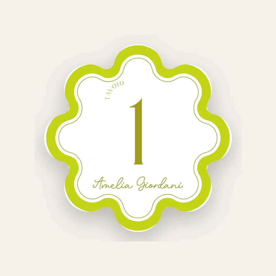 Escort card Premium a fiore Stile Petite