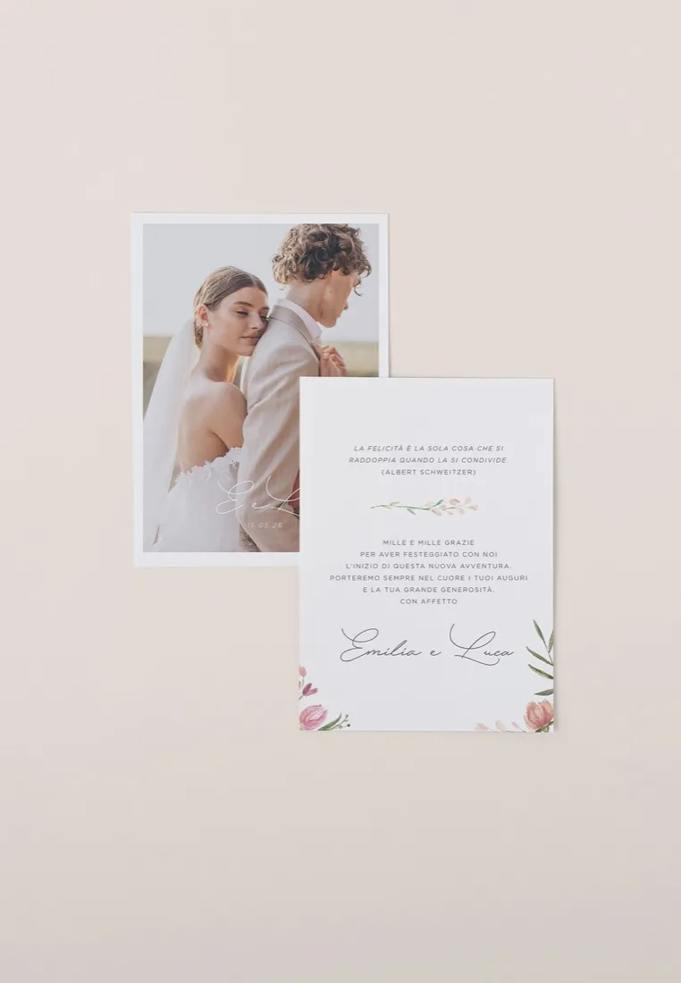 Biglietto di Ringraziamento Fotografico 10×15