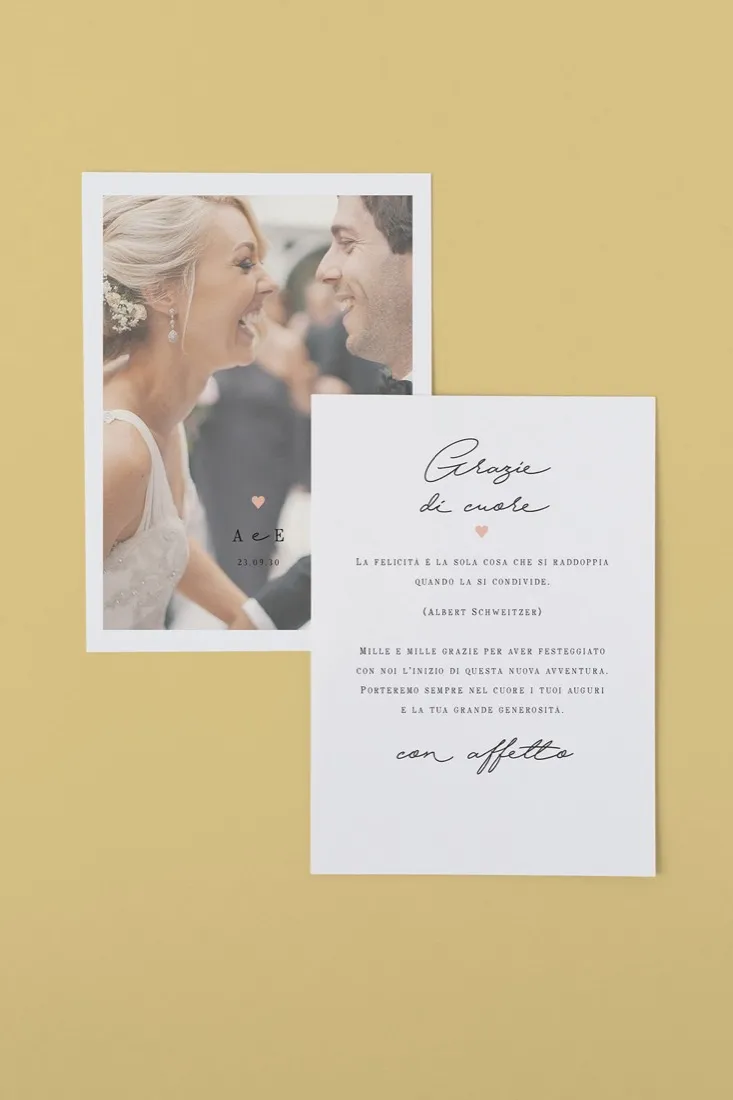 Biglietto di Ringraziamento Fotografico 10×15