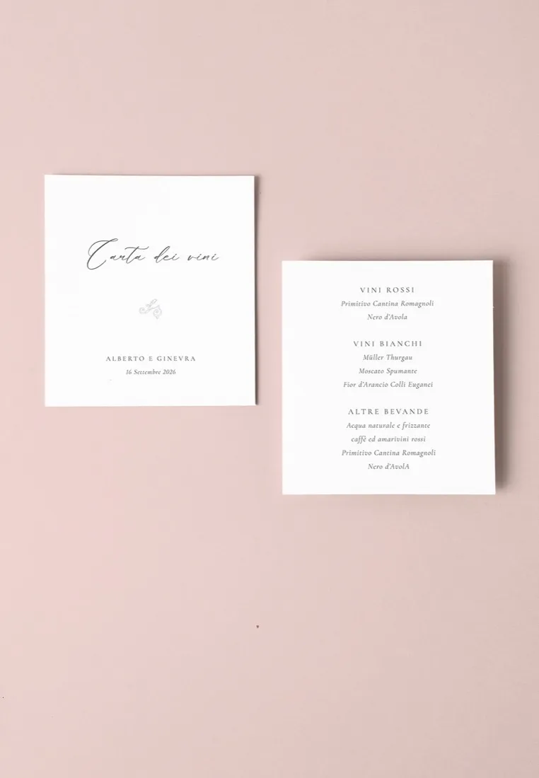 Menu Carta dei Vini
