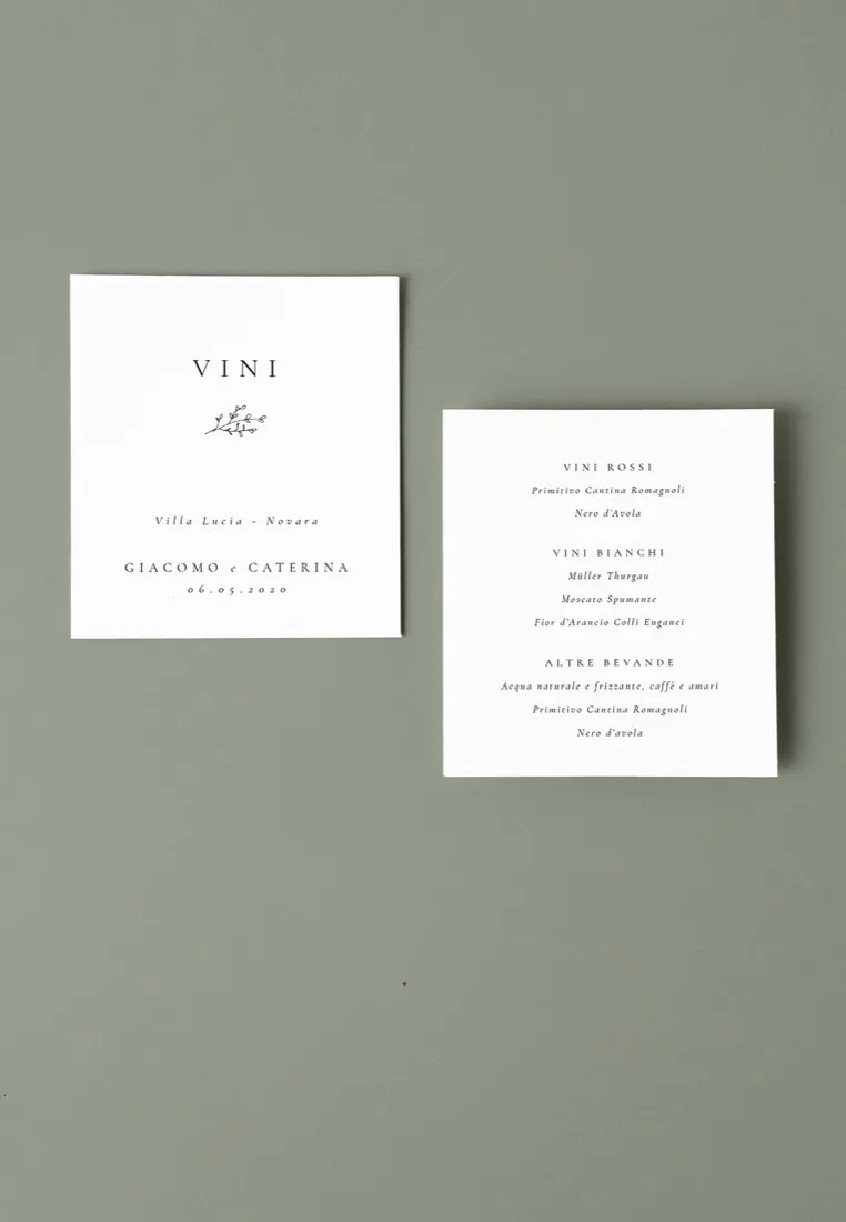 Menu Carta dei Vini Stile Albero della vita