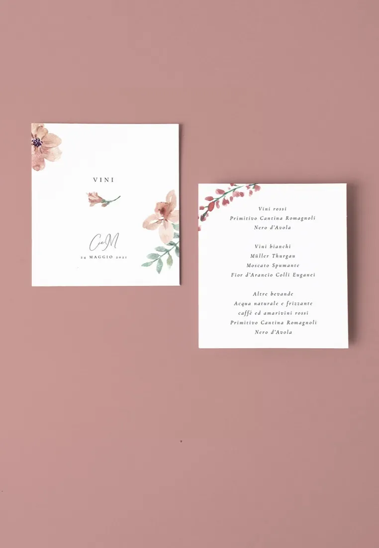 Menu Carta dei Vini Stile Autumn is the new spring