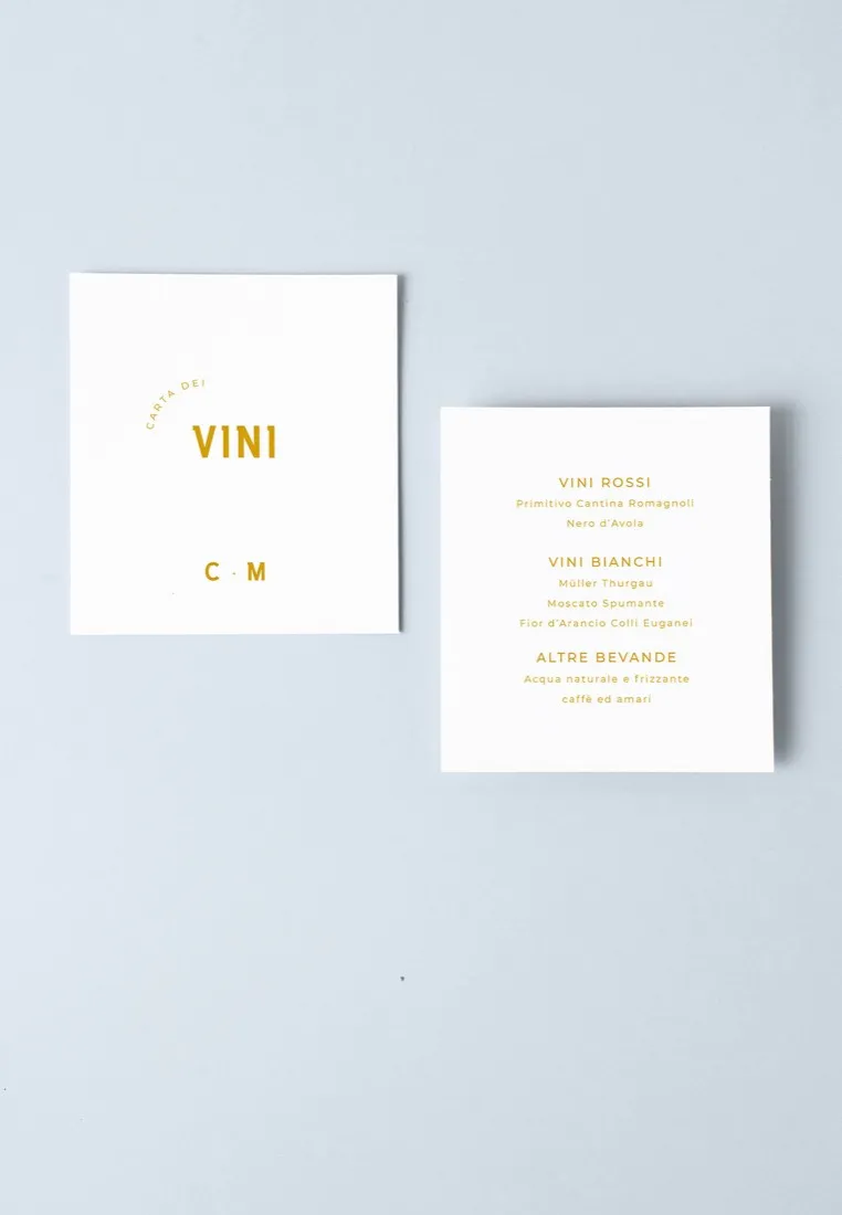 Menu Carta dei Vini