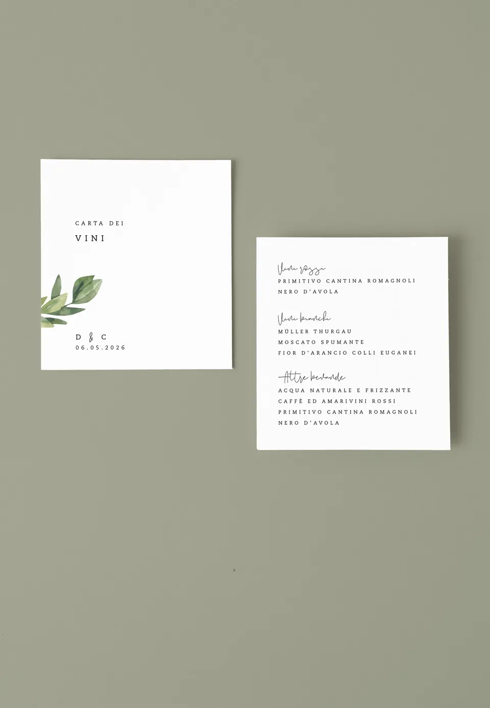 Menu Carta dei Vini