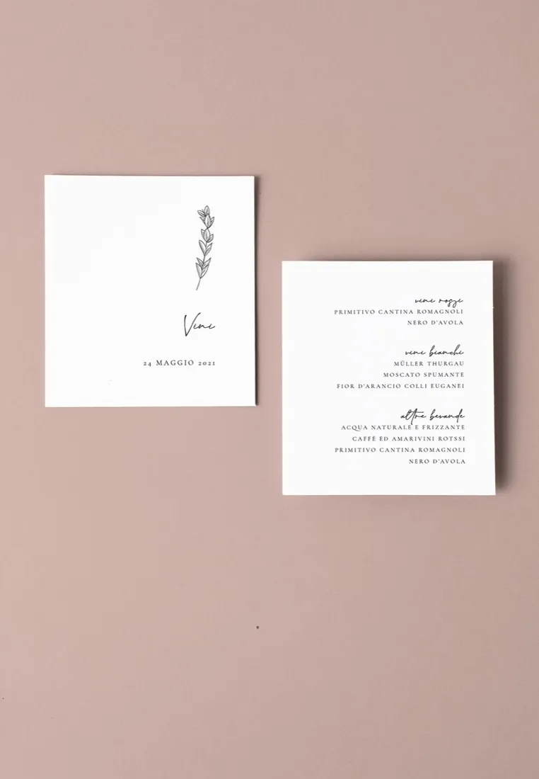 Menu Carta dei Vini