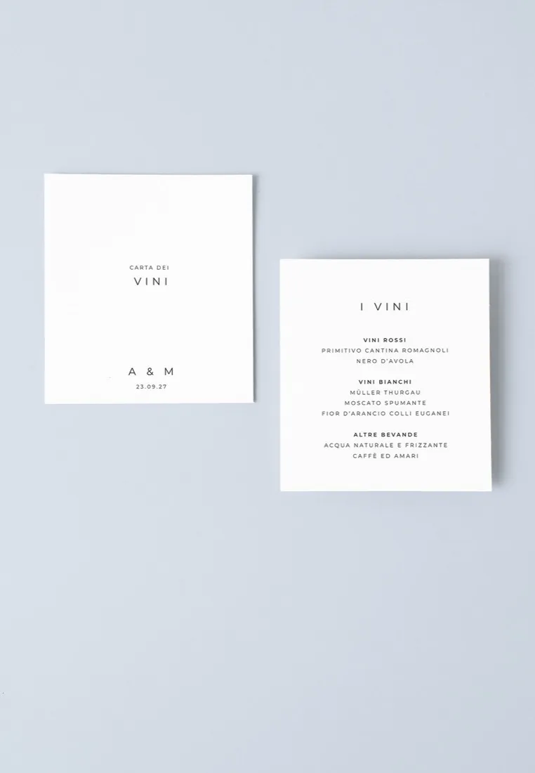 Menu Carta dei Vini