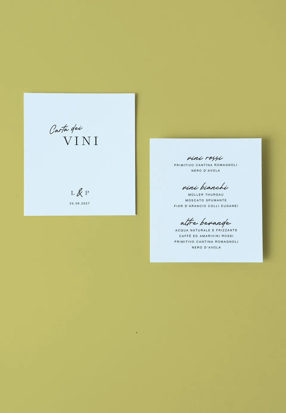 Menu Carta dei Vini