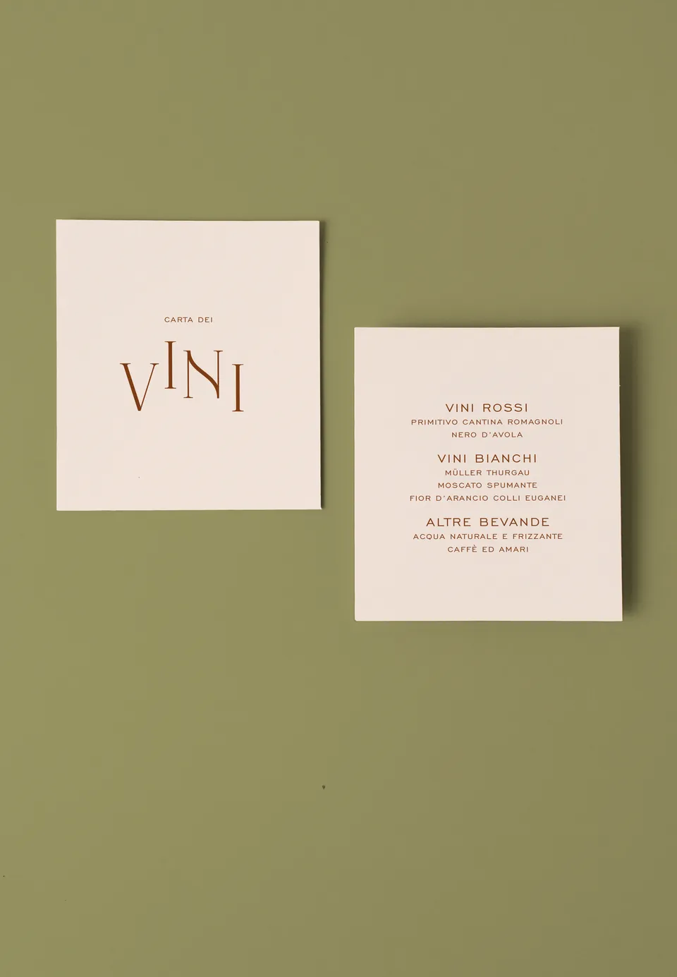 Menu Carta dei Vini
