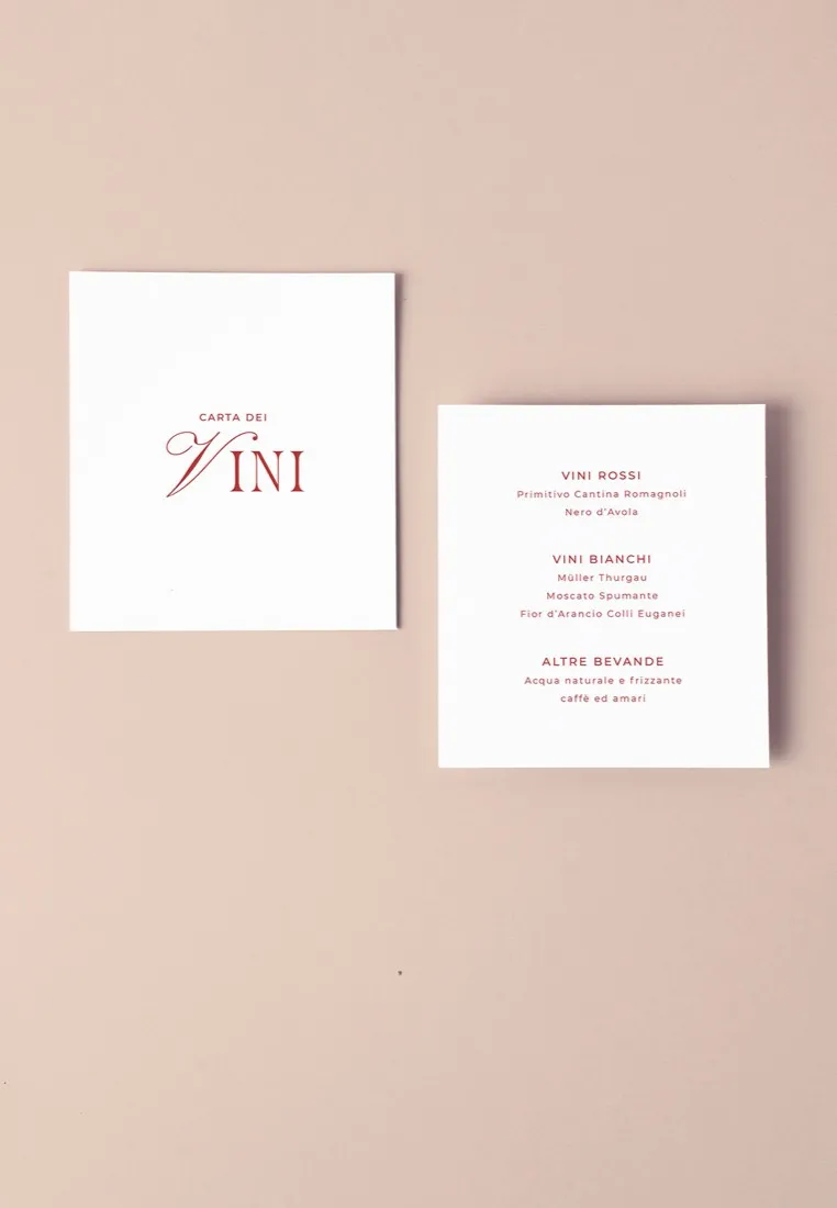Menu Carta dei Vini