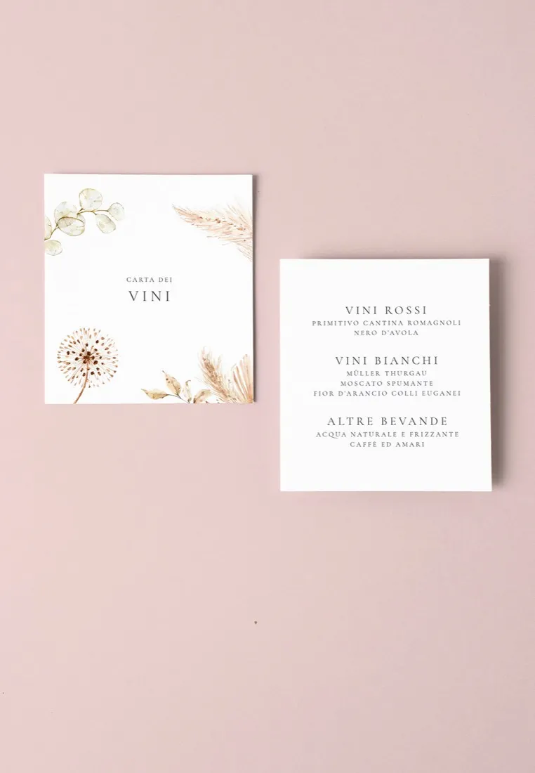 Menu Carta dei Vini