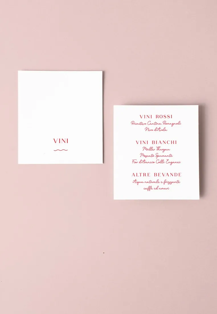 Menu Carta dei Vini