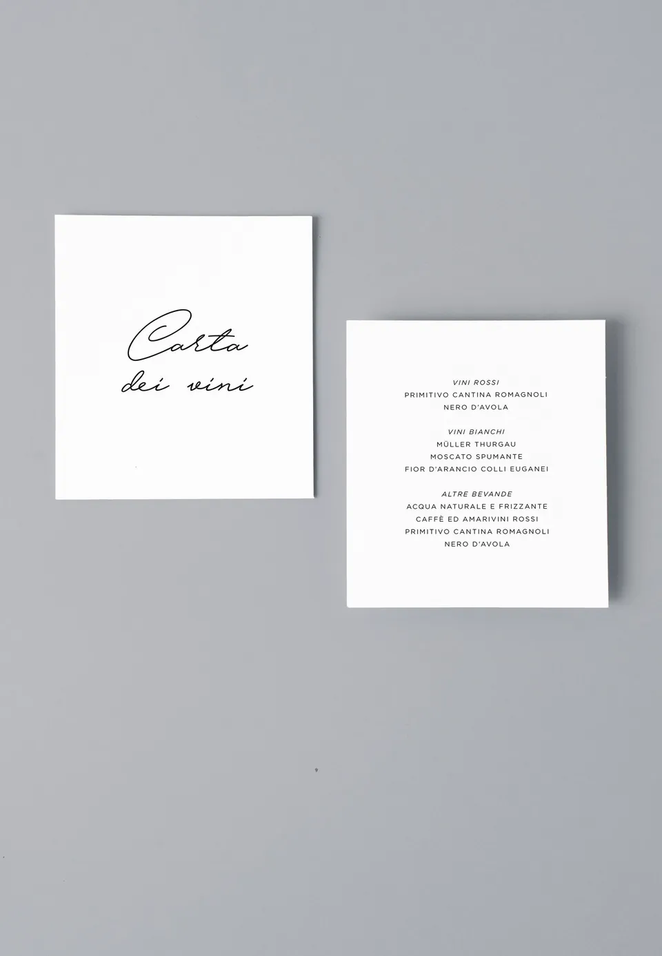 Menu Carta dei Vini