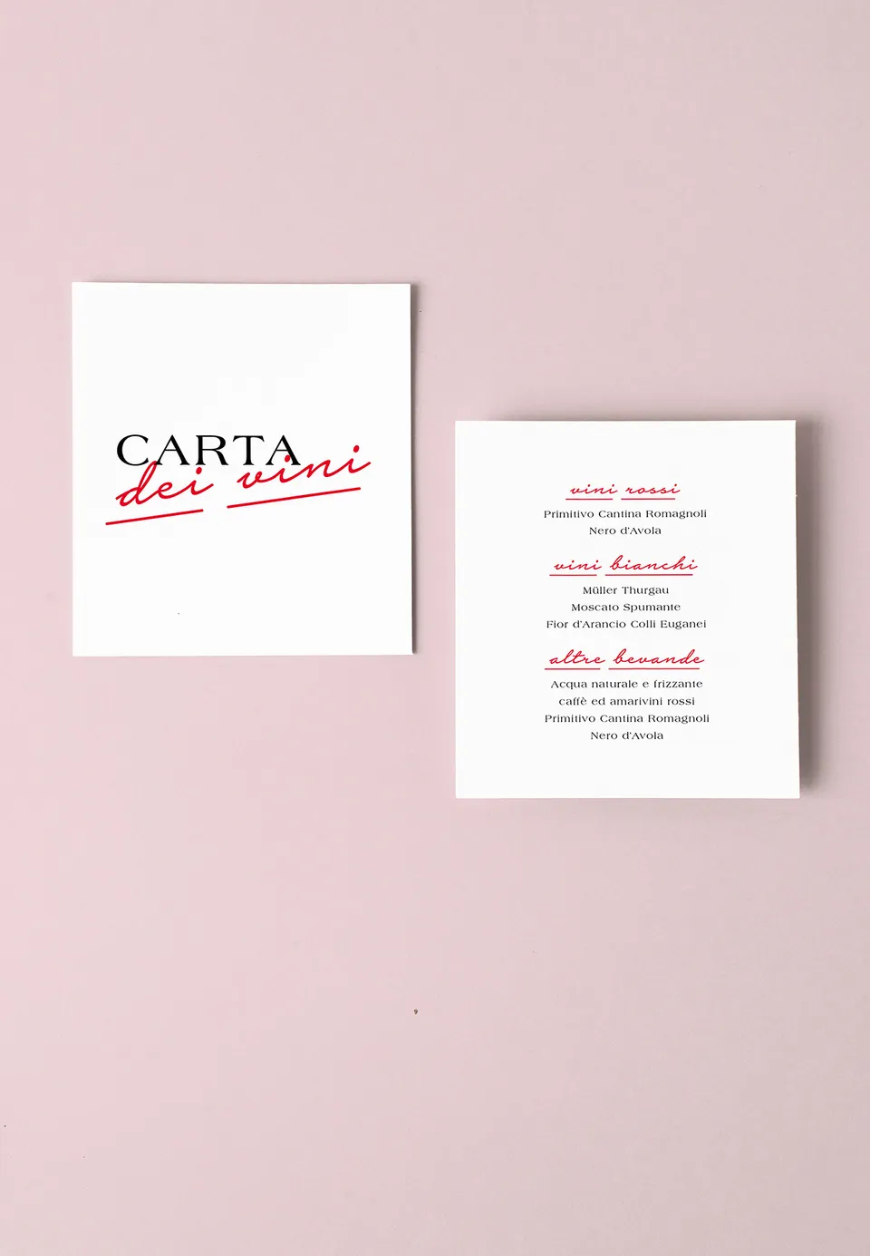 Menu Carta dei Vini