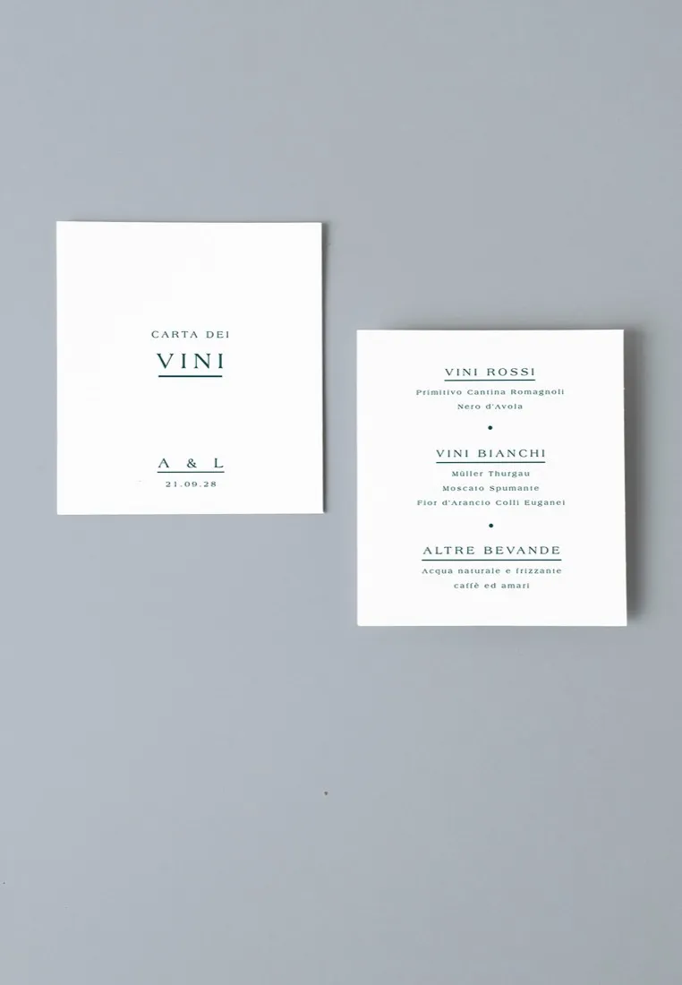Menu Carta dei Vini