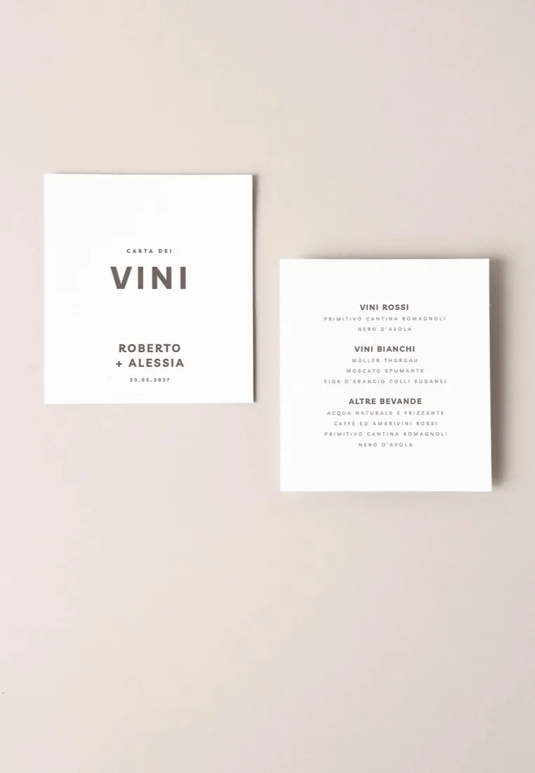 Menu Carta dei Vini