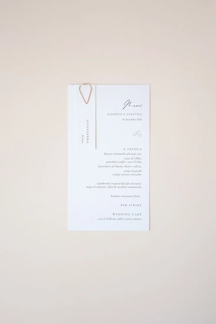 Menu con segnaposto