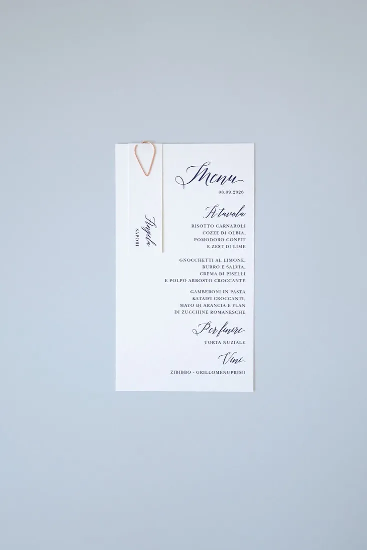 Menu con segnaposto