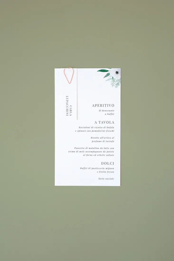 Menu con segnaposto