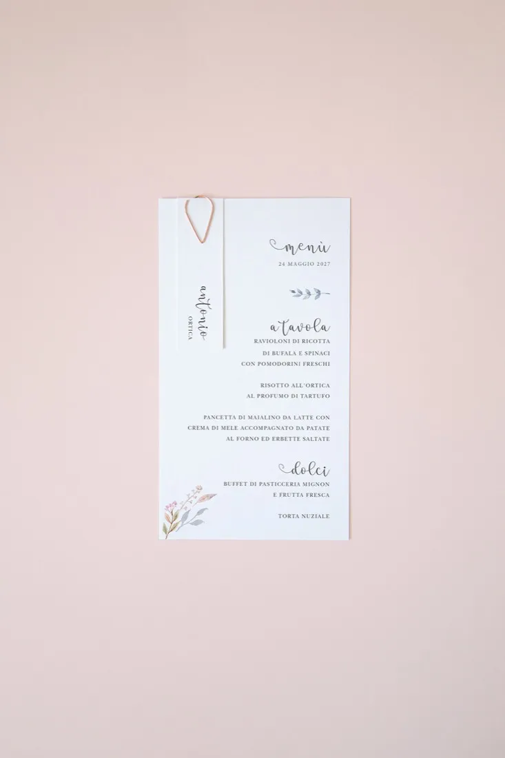 Menu con segnaposto
