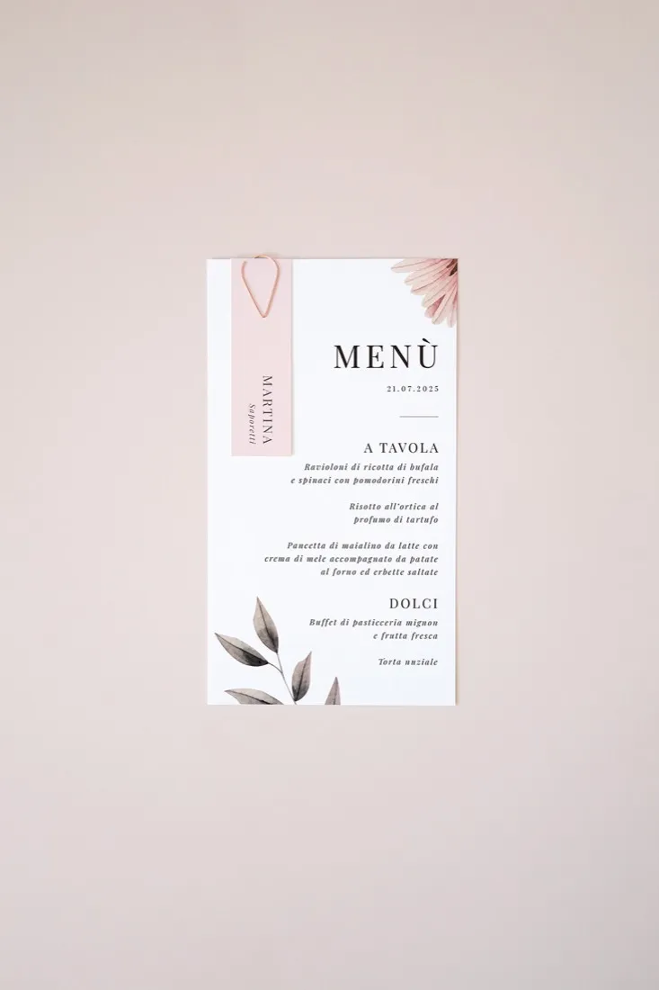 Menu con segnaposto