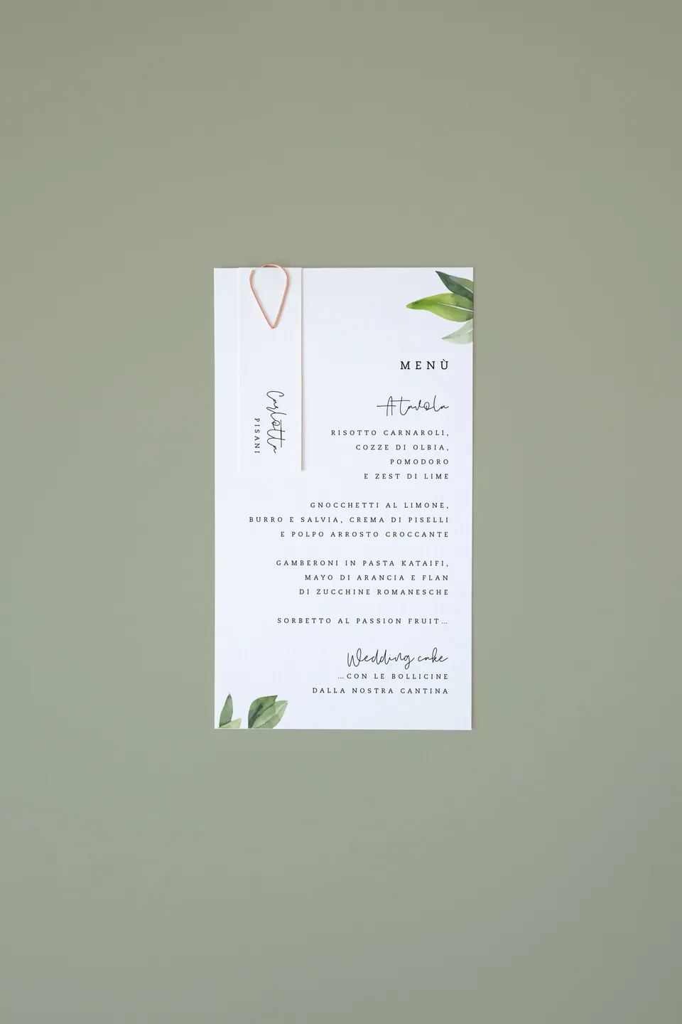 Menu con segnaposto