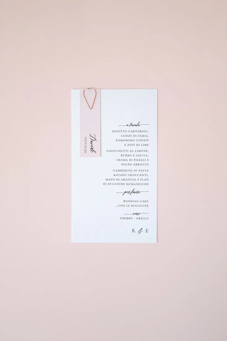 Menu con segnaposto