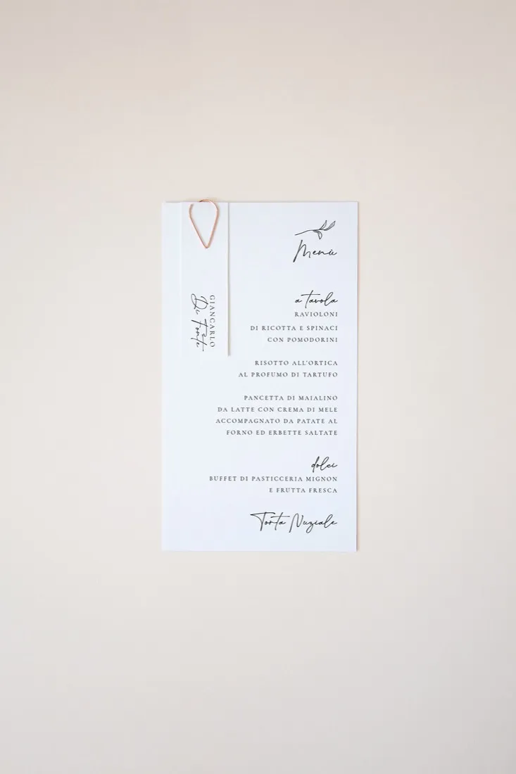 Menu con segnaposto