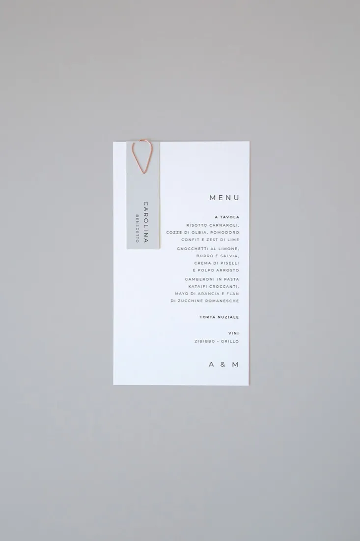 Menu con segnaposto
