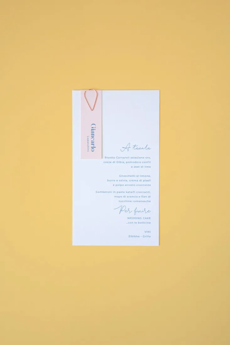 Menu con segnaposto