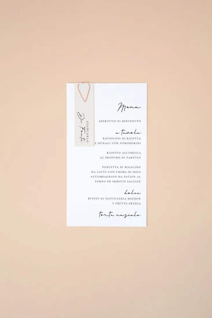 Menu con segnaposto