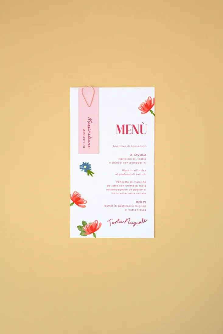 Menu con segnaposto