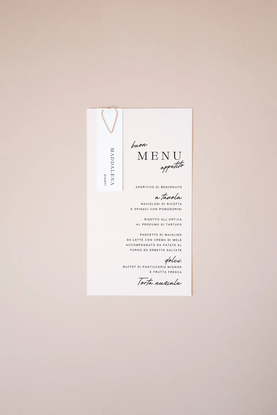 Menu con segnaposto
