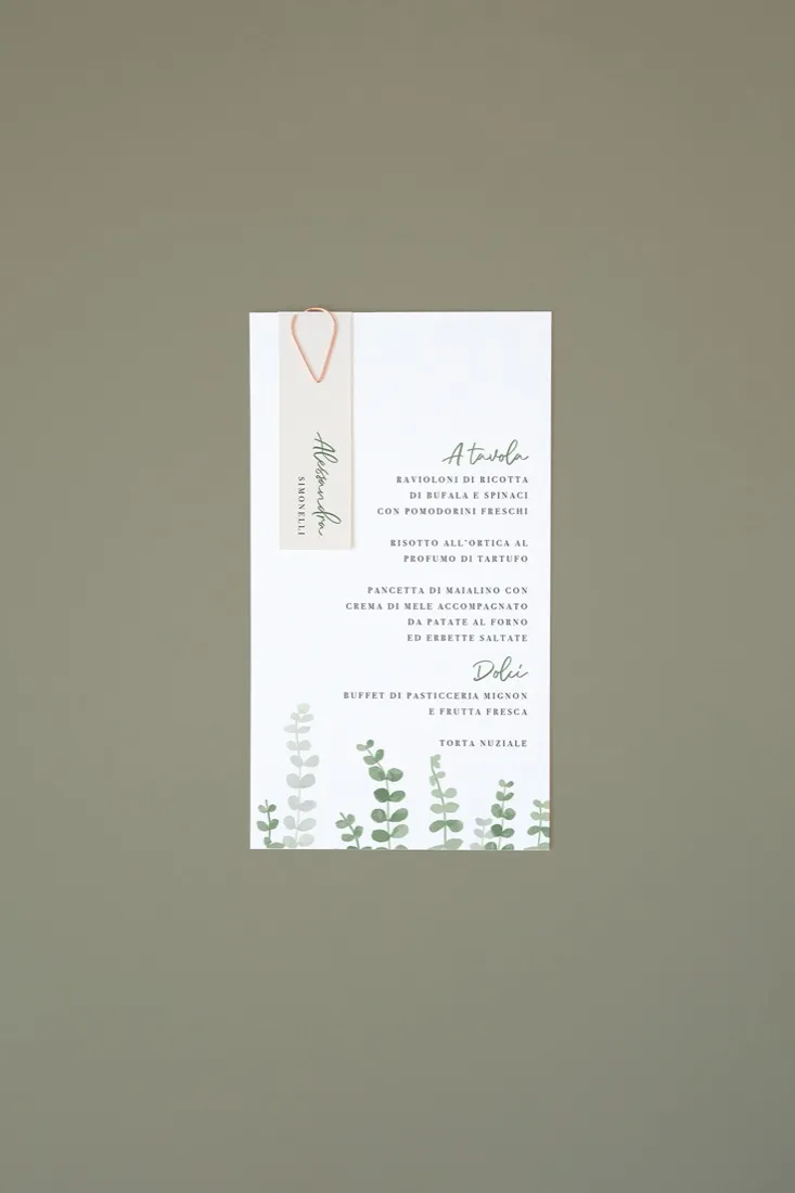 Menu con segnaposto