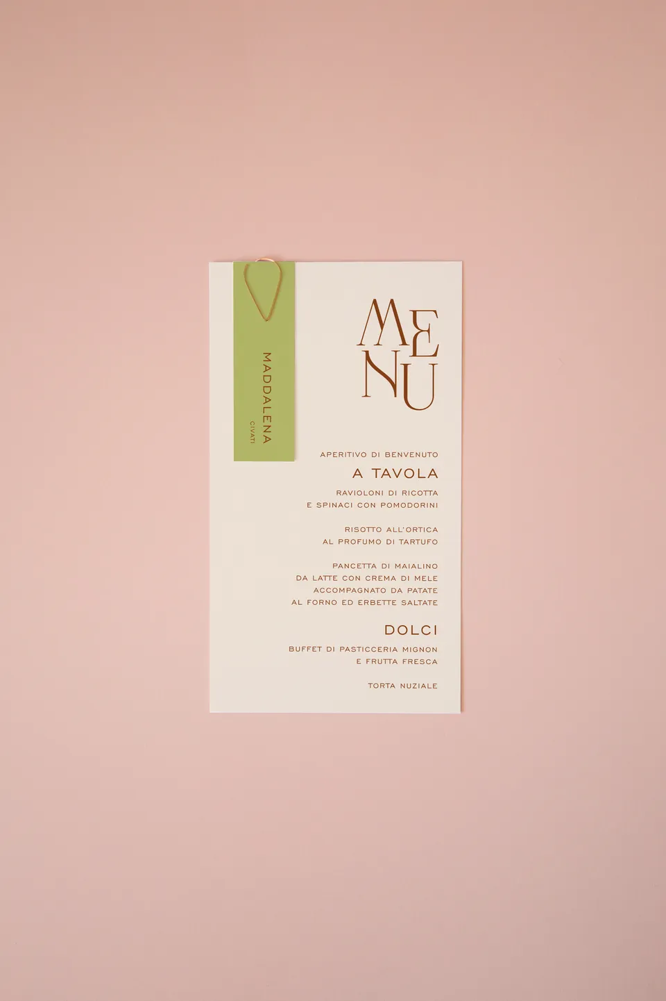 Menu con segnaposto