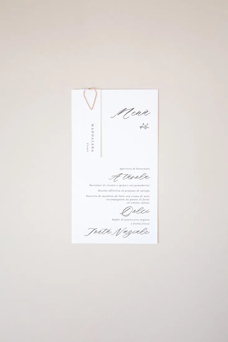 Menu con segnaposto