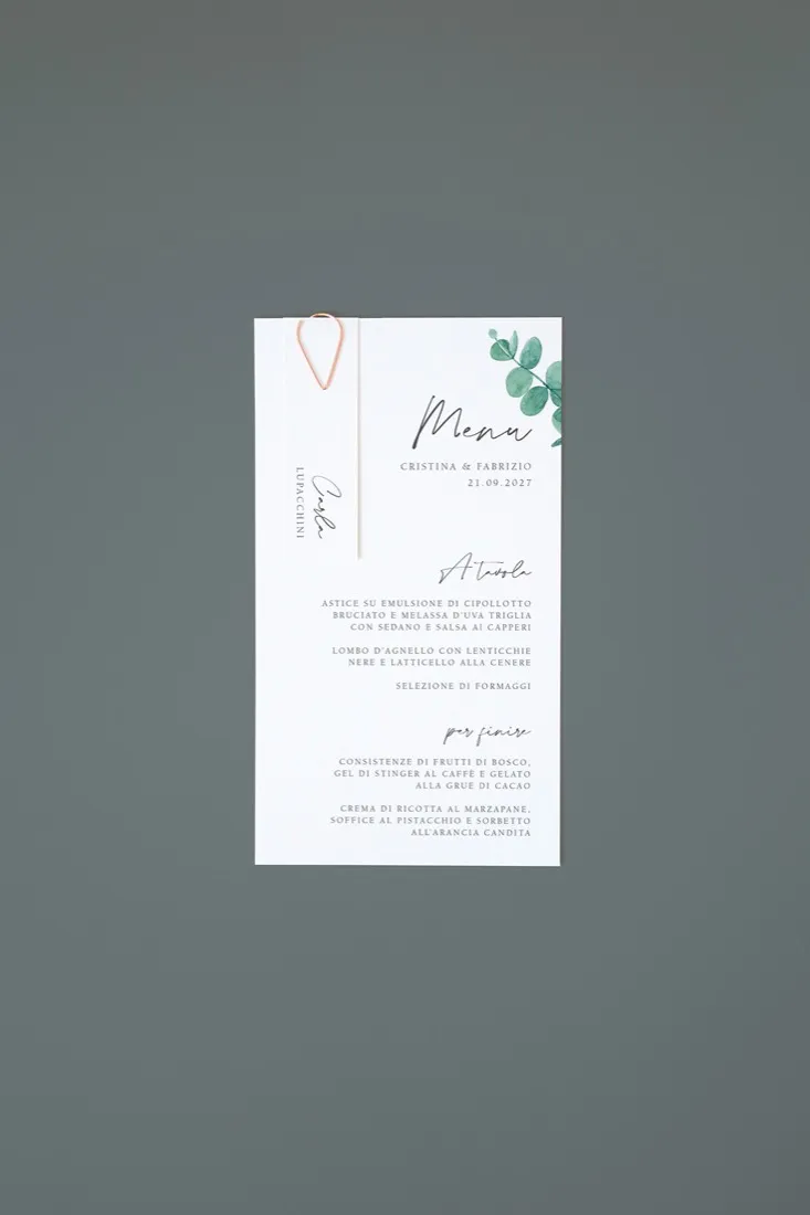 Menu con segnaposto