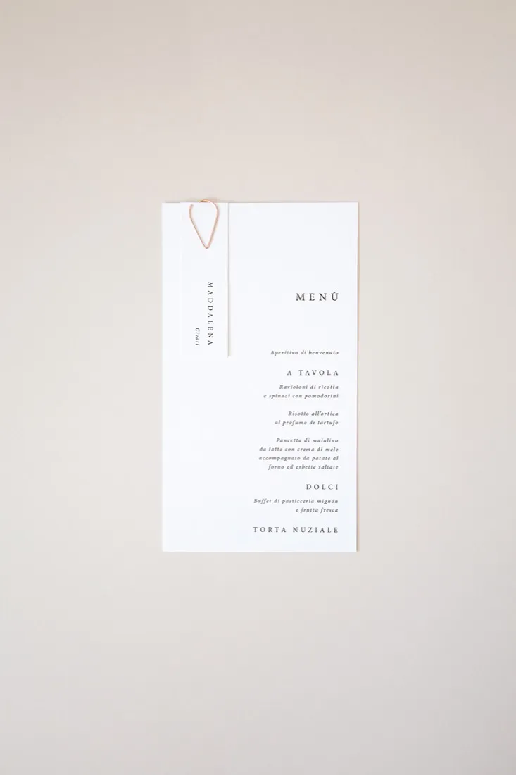 Menu con segnaposto