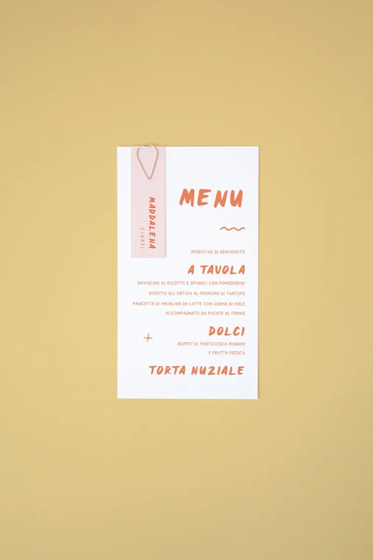 Menu con segnaposto