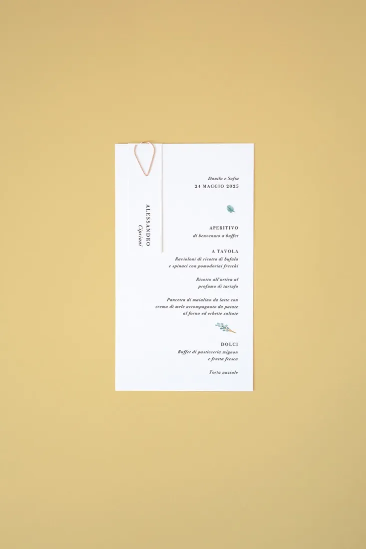 Menu con segnaposto