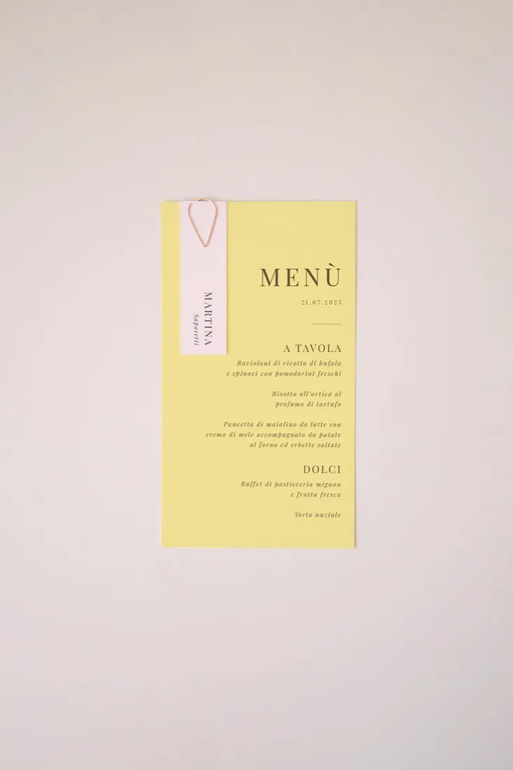 Menu con segnaposto