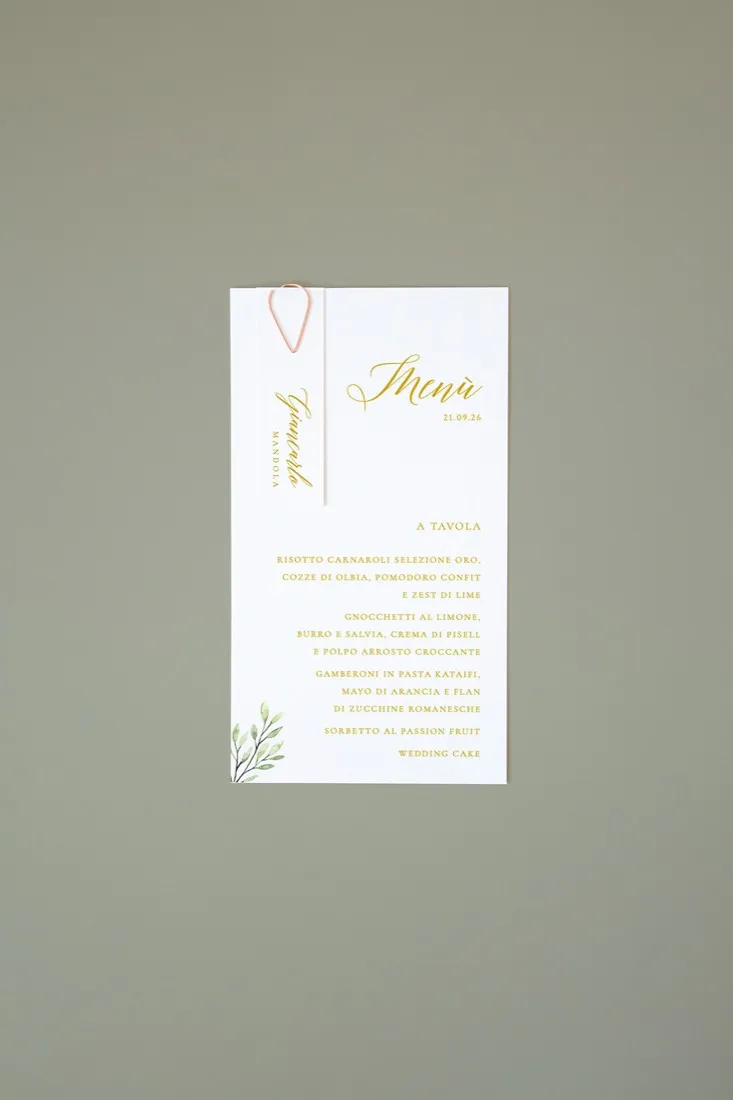 Menu con segnaposto