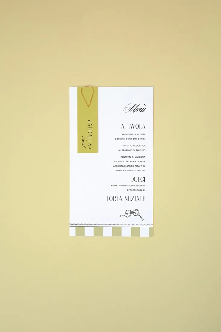 Menu con segnaposto