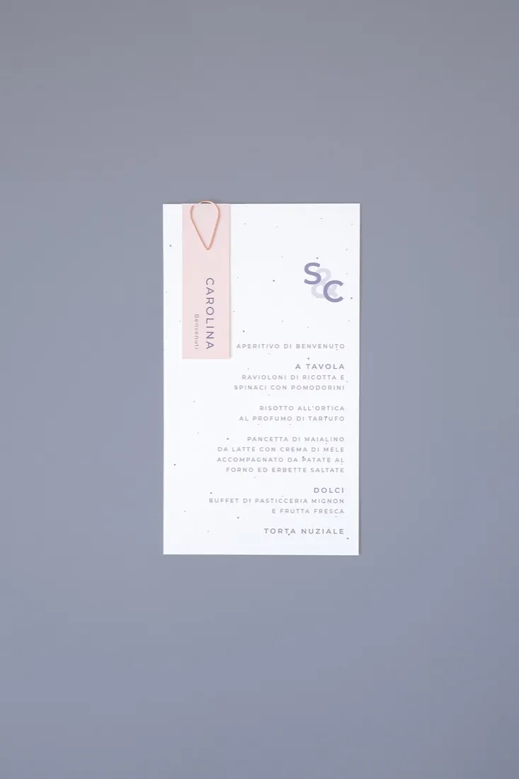 Menu con segnaposto