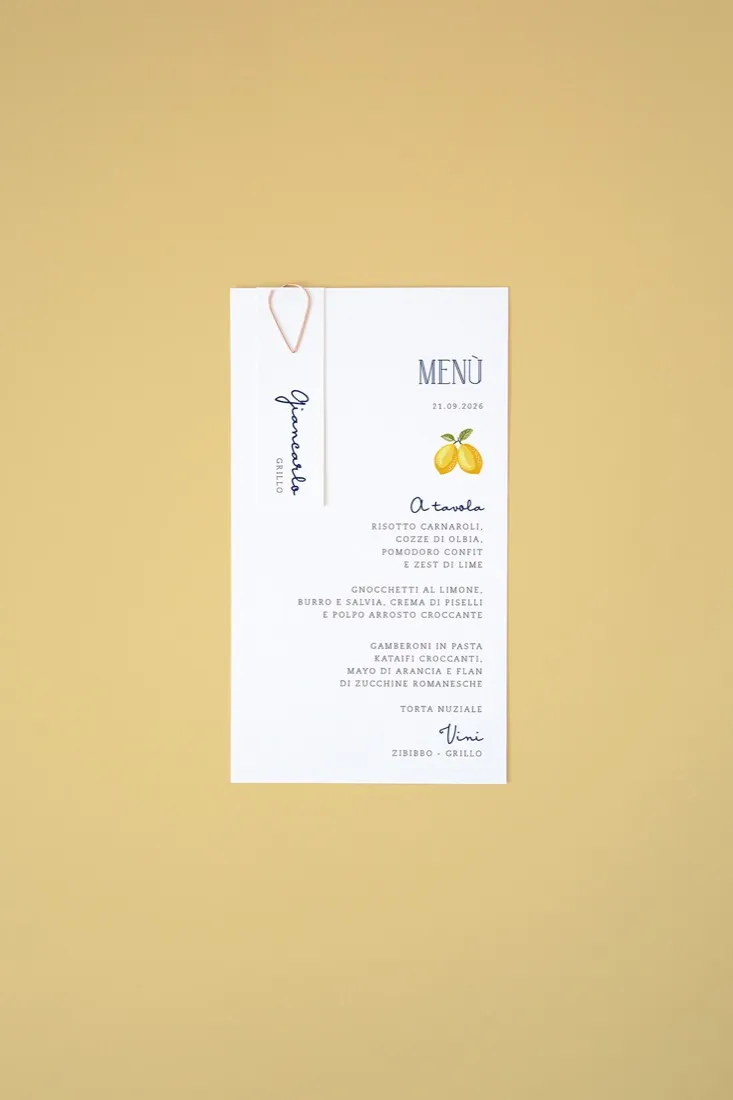 Menu con segnaposto