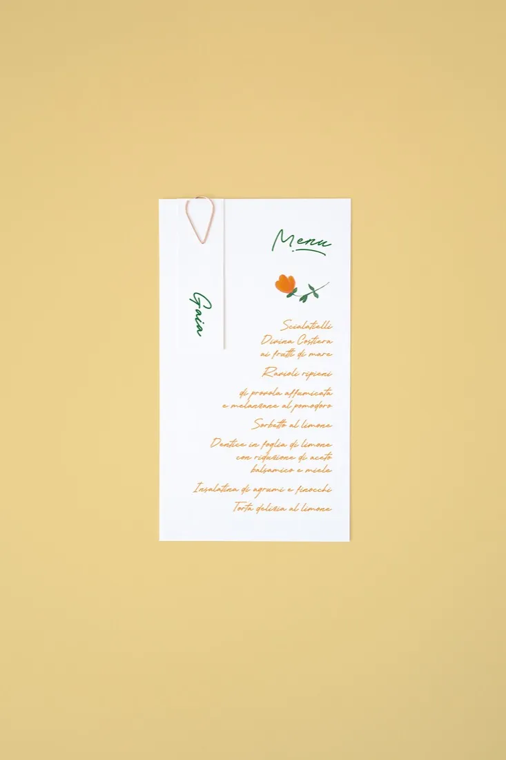 Menu con segnaposto