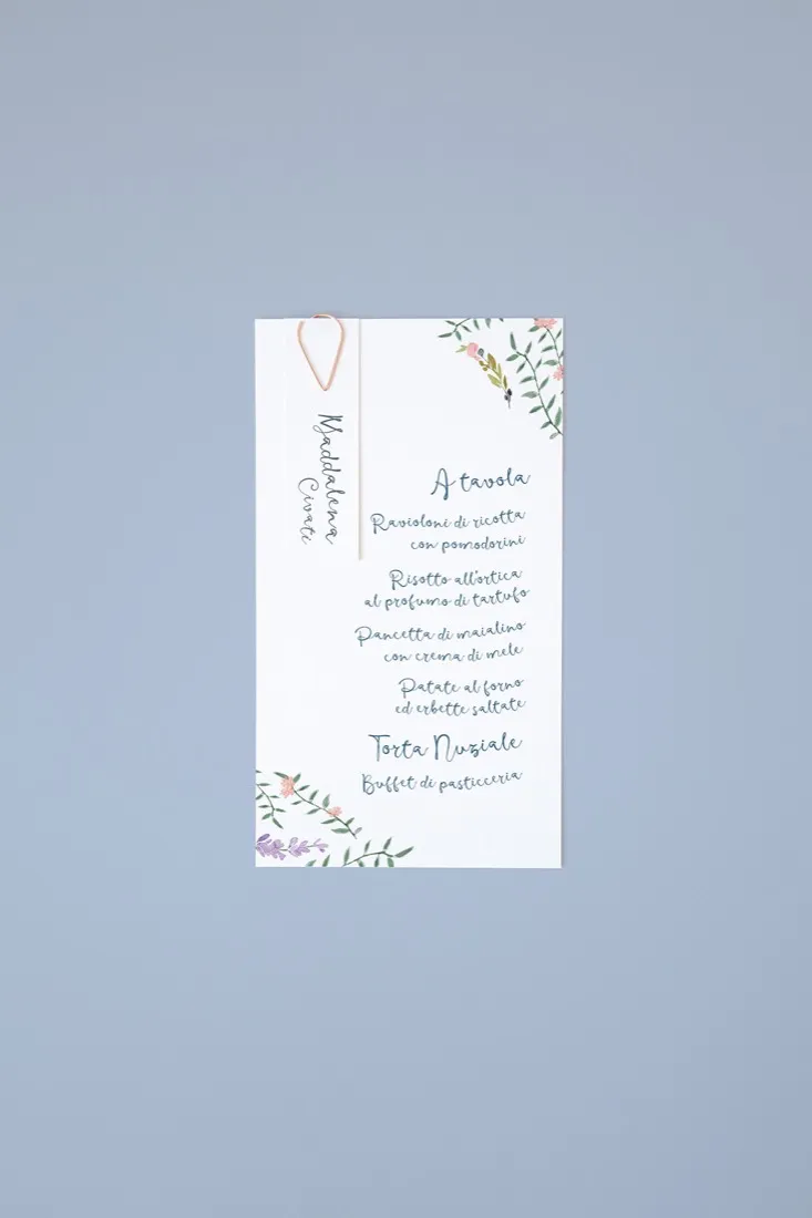 Menu con segnaposto