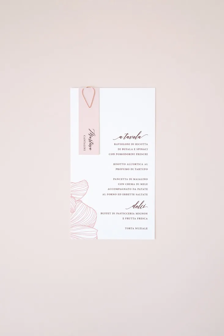 Menu con segnaposto