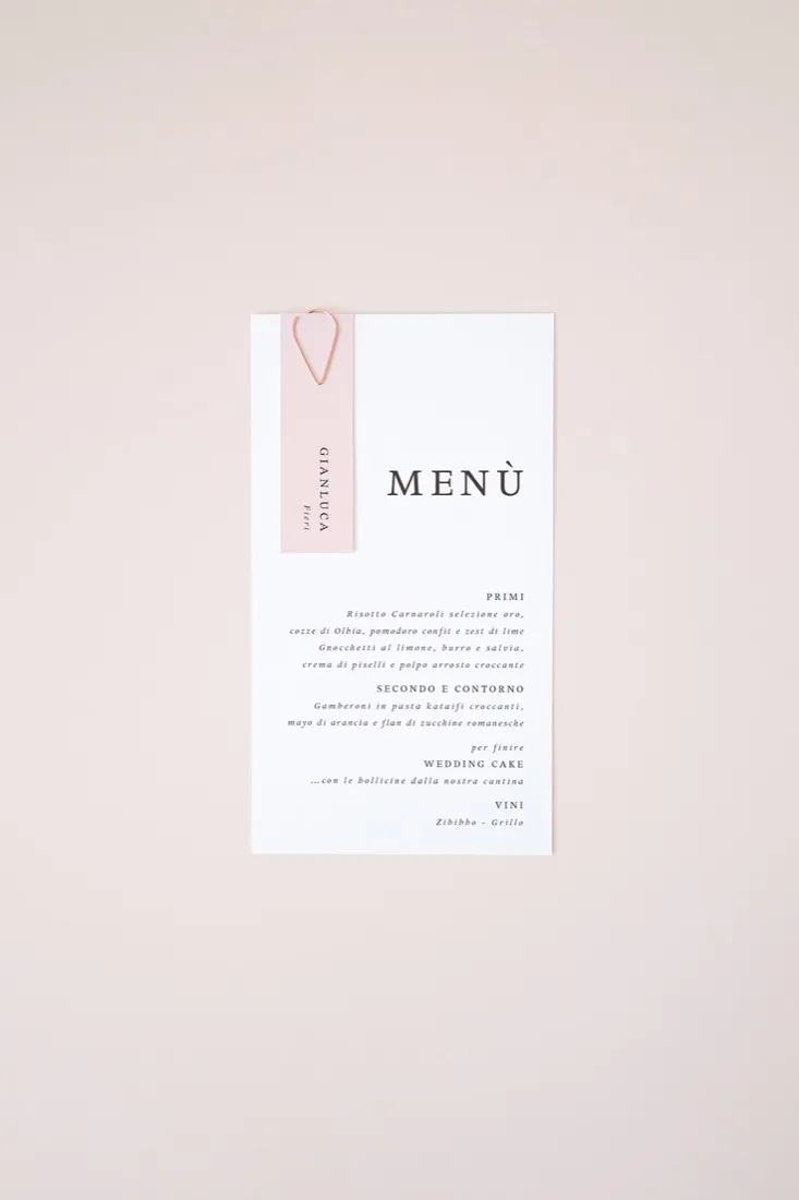 Menu con segnaposto